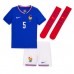 Echipament fotbal Franţa Jules Kounde #5 Tricou Acasa European 2024 pentru copii maneca scurta (+ Pantaloni scurti)